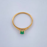 Anillo Solitario Esmeralda 1.25gr / T6 3/4 / Oro Amarillo 18K & Anillo Solitario Esmeralda 1.25gr / T6 3/4 / Oro Amarillo 18K &