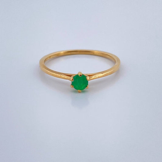Anillo Solitario Esmeralda 1.25gr / T6 3/4 / Oro Amarillo 18K &
