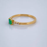 Anillo Cuadrado Esmeralda 1.75gr / T7 1/4 / Oro Amarillo 18K & Anillo Cuadrado Esmeralda 1.75gr / T7 1/4 / Oro Amarillo 18K &