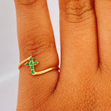 Anillo Cruz Esmeraldas 1.15gr / T5 3/4 / Oro Amarillo 18K & Anillo Cruz Esmeraldas 1.15gr / T5 3/4 / Oro Amarillo 18K &