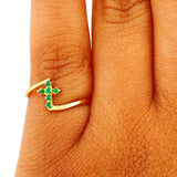 Anillo Cruz Eco Esmeraldas 1.1gr / T6 1/2 / Oro Amarillo 18K $ Anillo Cruz Eco Esmeraldas 1.1gr / T6 1/2 / Oro Amarillo 18K $