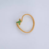 Anillo Cruz Esmeraldas 1.15gr / T5 3/4 / Oro Amarillo 18K & Anillo Cruz Esmeraldas 1.15gr / T5 3/4 / Oro Amarillo 18K &