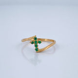Anillo Cruz Esmeraldas 1.15gr / T5 3/4 / Oro Amarillo 18K & Anillo Cruz Esmeraldas 1.15gr / T5 3/4 / Oro Amarillo 18K &