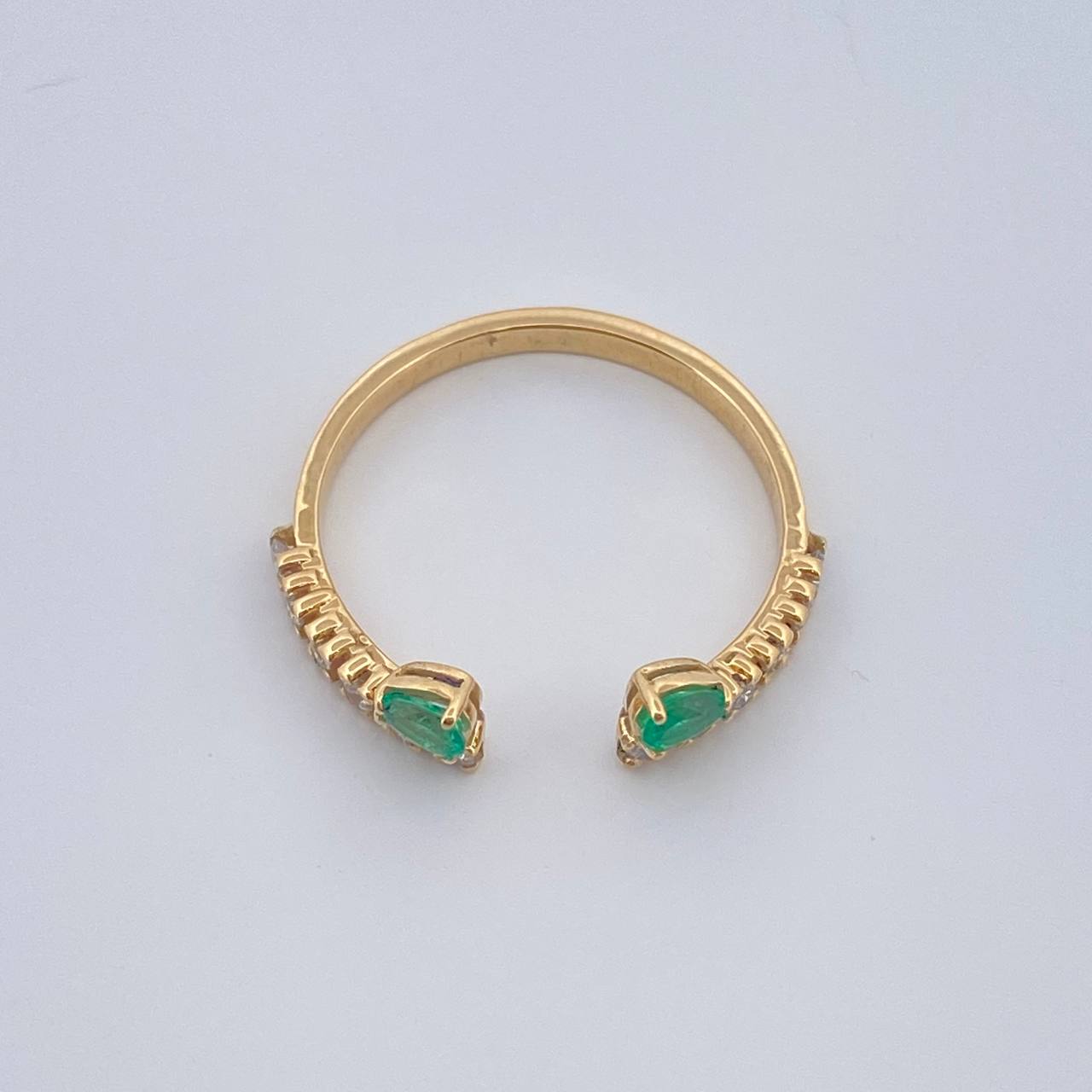 Anillo Duo Esmeralda 1.95gr / T7 / Oro Amarillo 18K & Anillo Duo Esmeralda 1.95gr / T7 / Oro Amarillo 18K &