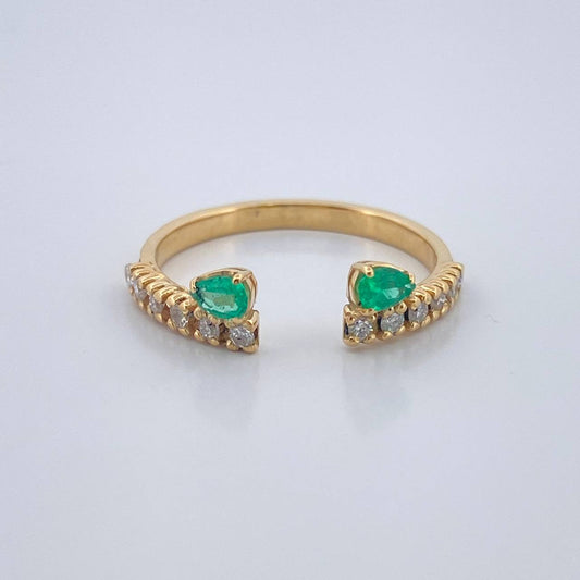 Anillo Duo Esmeralda 1.95gr / T7 / Oro Amarillo 18K &
