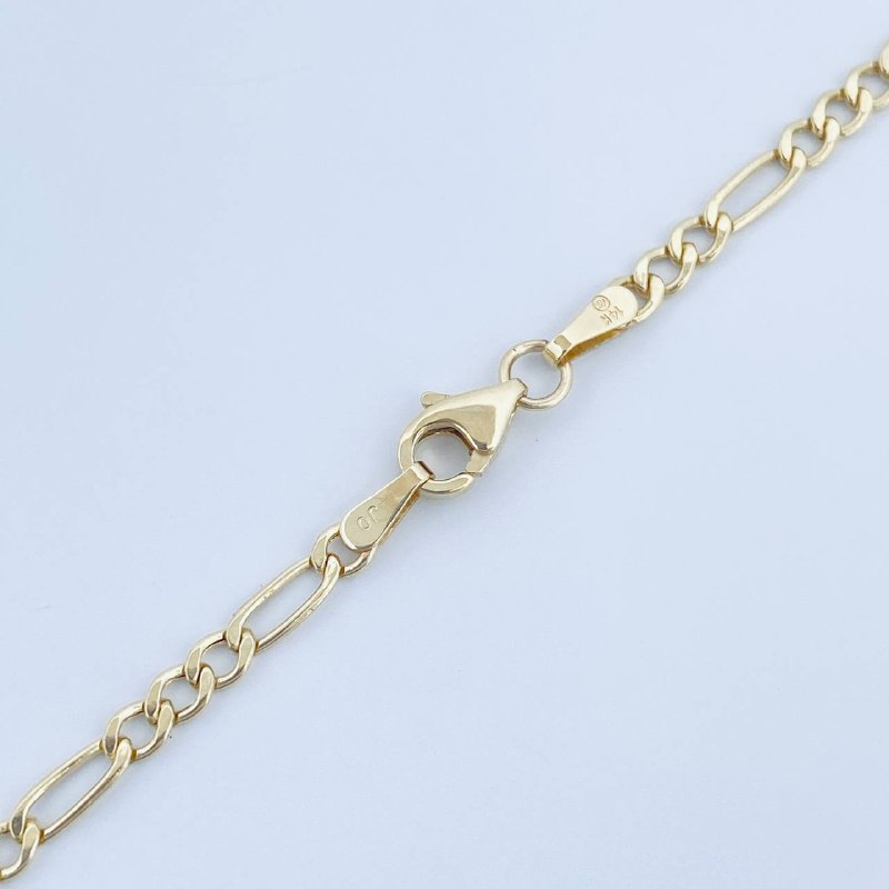 Cadena Figaro 2.8gr / 24 in / Oro Amarillo +1 14K Italy $
