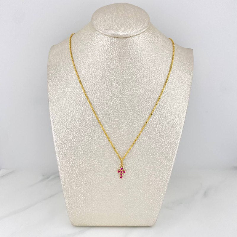 Singapore Chain Set + Cross Pendant / 1.65 gr / 20 in Yellow Gold 18K