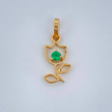 Rose Silhouette Pendant 0.45gr / 3/4 in / 18K Gold