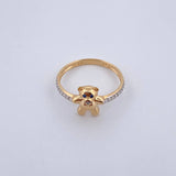 Bow Tie Bear Ring 2.3gr / Size 7 3/4 / 18K Gold $