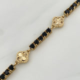 Pulso Tennis Trebol Diamantado 12.95 g / 7 3/4 in / 3.2 mm Oro Amarillo 18K