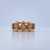Fire Beads Ring 12.4gr / Size 10 3/4 / Three Golds 18K &