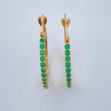 Candongas Encanto Esmeralda 3.2gr / 1 in / Oro Amarillo 18K %