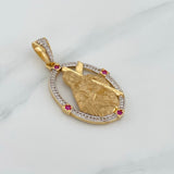 Dije Sagrado Corazon De Jesus 7.7 g / 1 3/4 in Dos Oros Amarillo Blanco 18K