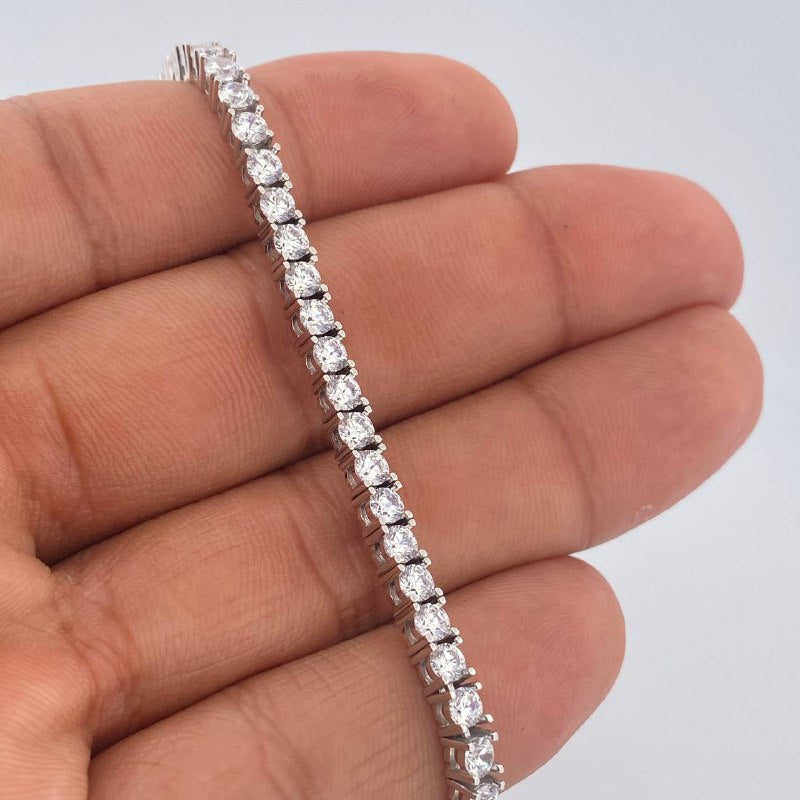 Pulso Tenis 16.3gr / 7 1/2 in / Oro Blanco 18K &