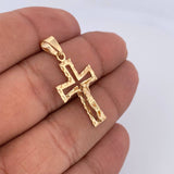 Dije Cruz Cristo Punteado 2.4gr / 3.5cm / Oro 18K &