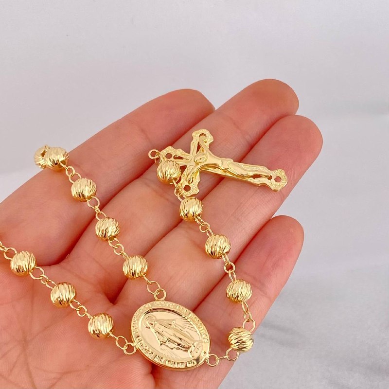 Rosario Virgen Milagrosa 23g / 26 in / 7mm Oro Amarillo 18K