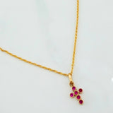 Set Cadena Lazo + Dije Cruz / 1,5 gr / 19 3/4 in Oro Amarillo 18K