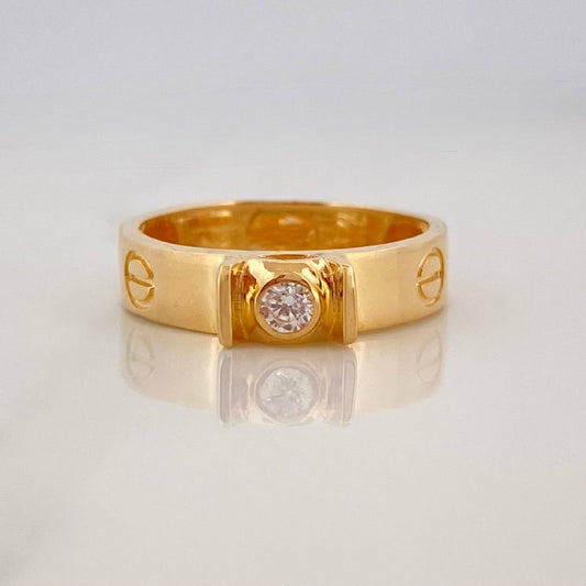 Solitaire Screw Ring 3.7 g / T6 3/4 Yellow Gold 18K