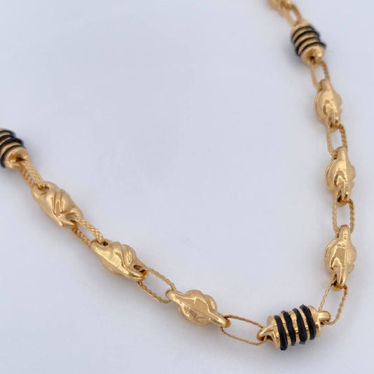 Cadena Rustica Barril 15.4gr / 24 1/4 in / Oro Amarillo 18K &