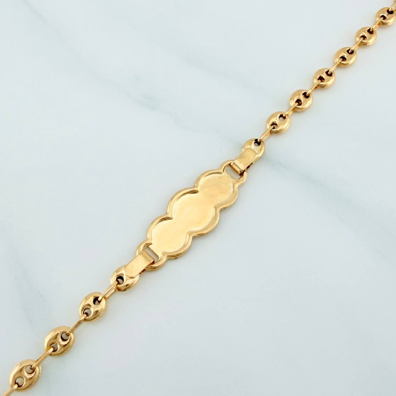 Bracelet Baby Gc Cloud Plate 1.55 g / 5 in / 3.3 mm Yellow Gold 18K