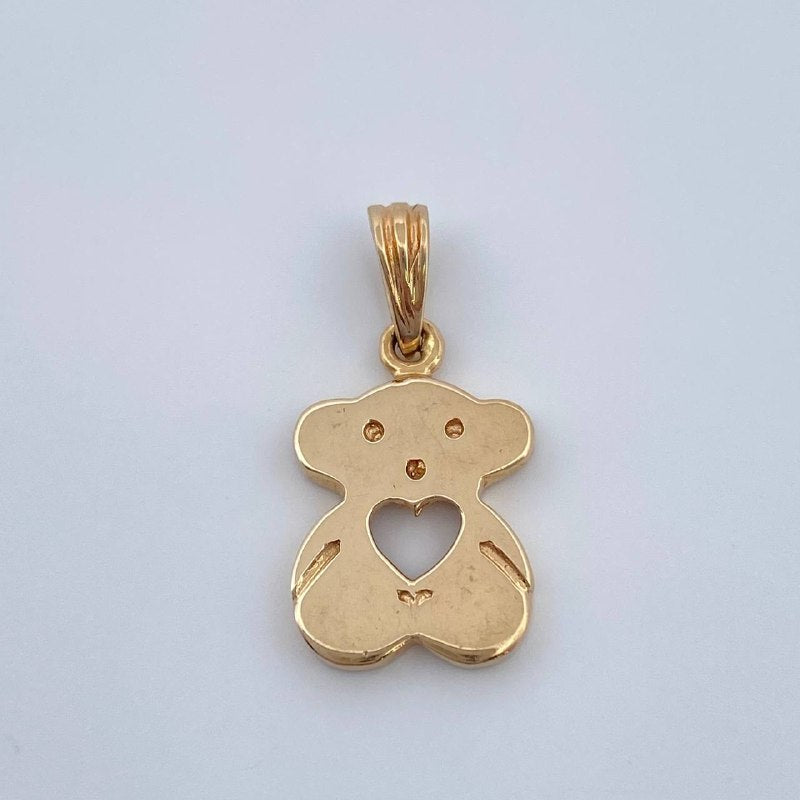 Heart Bear Pendant 1.3gr / 3/4 in / Two Tone 18K Gold