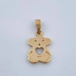Heart Bear Pendant 1.3gr / 3/4 in / Two Tone 18K Gold