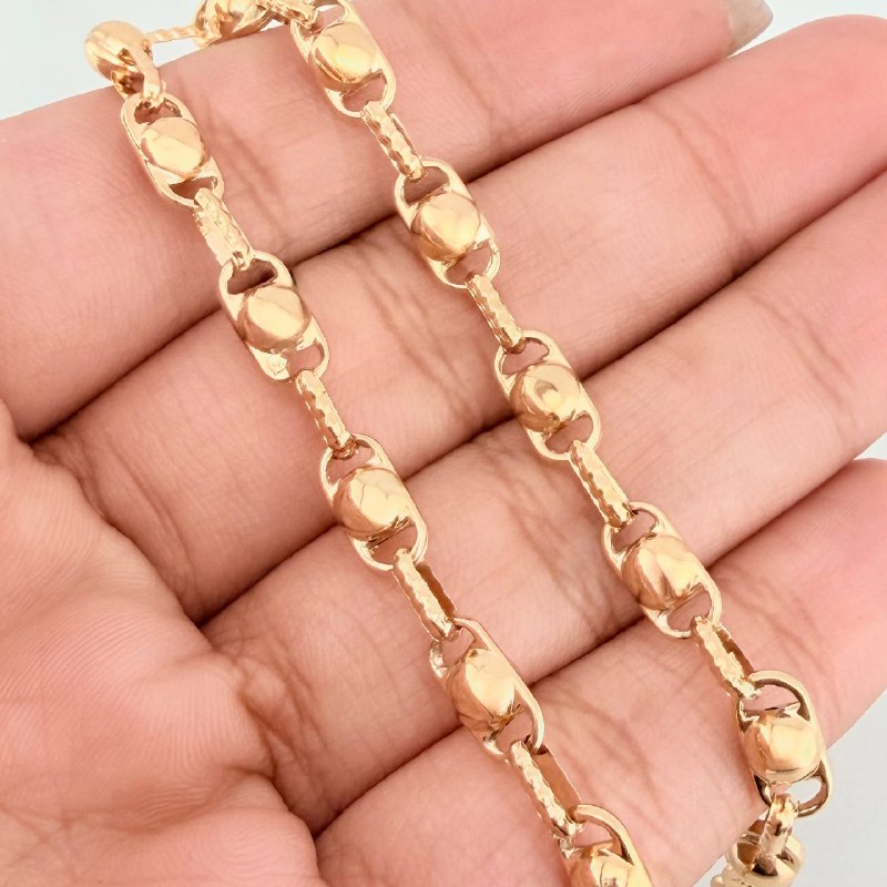 Pulso Rustico Burbujas 5.1 g / 8 in / 4.45 mm Oro Amarillo 18K