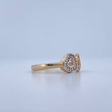 Anillo Pareja Corazones 2.35gr / T7 1/4 / Dos Oros Amarillo Blanco 18K &