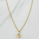 Set Cadena Lazo + Dije Corazón / 1,3 gr / 19 1/2 in Oro Amarillo 18K
