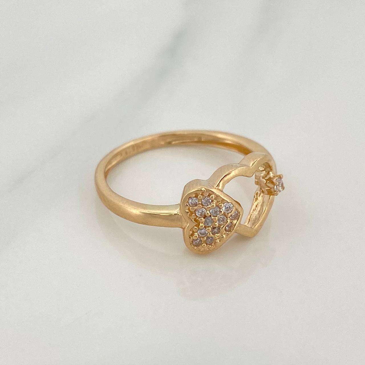 Hearts Ring 2.35gr / T6 / 18K Yellow Gold &
