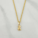 Set Cadena Lazo + Dije Oso / 1,15 gr / 17 3/4 in Oro Amarillo 18K