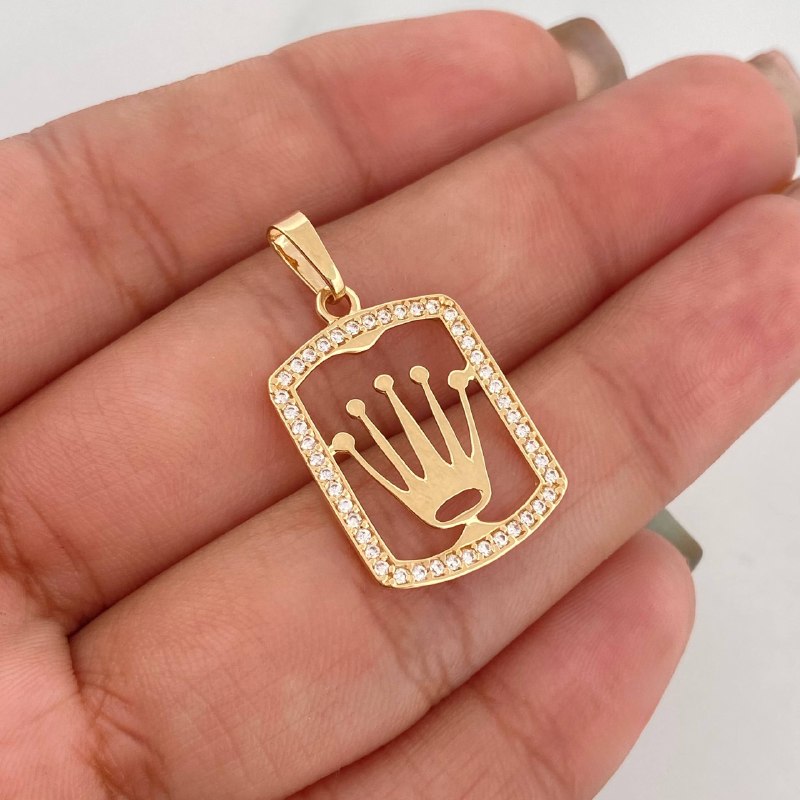 Pendant Plaque Crown 1.5 g / 1 in 18K Yellow Gold