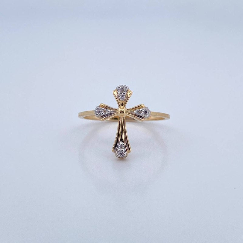 Cross Ring 1.75gr / Size 6 1/4 / 18K Gold &