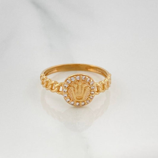 Anillo Cubano Corona 1.9 g / T5 3/4 Oro Amarillo 18K