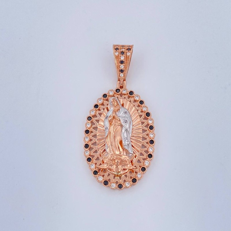 Dije Virgen Guadalupe 7.3gr / 4.2cm / Dos Oros Blanco Rosa 18K $