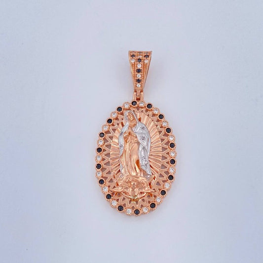 Dije Virgen Guadalupe 7.3gr / 4.2cm / Dos Oros Blanco Rosa 18K $