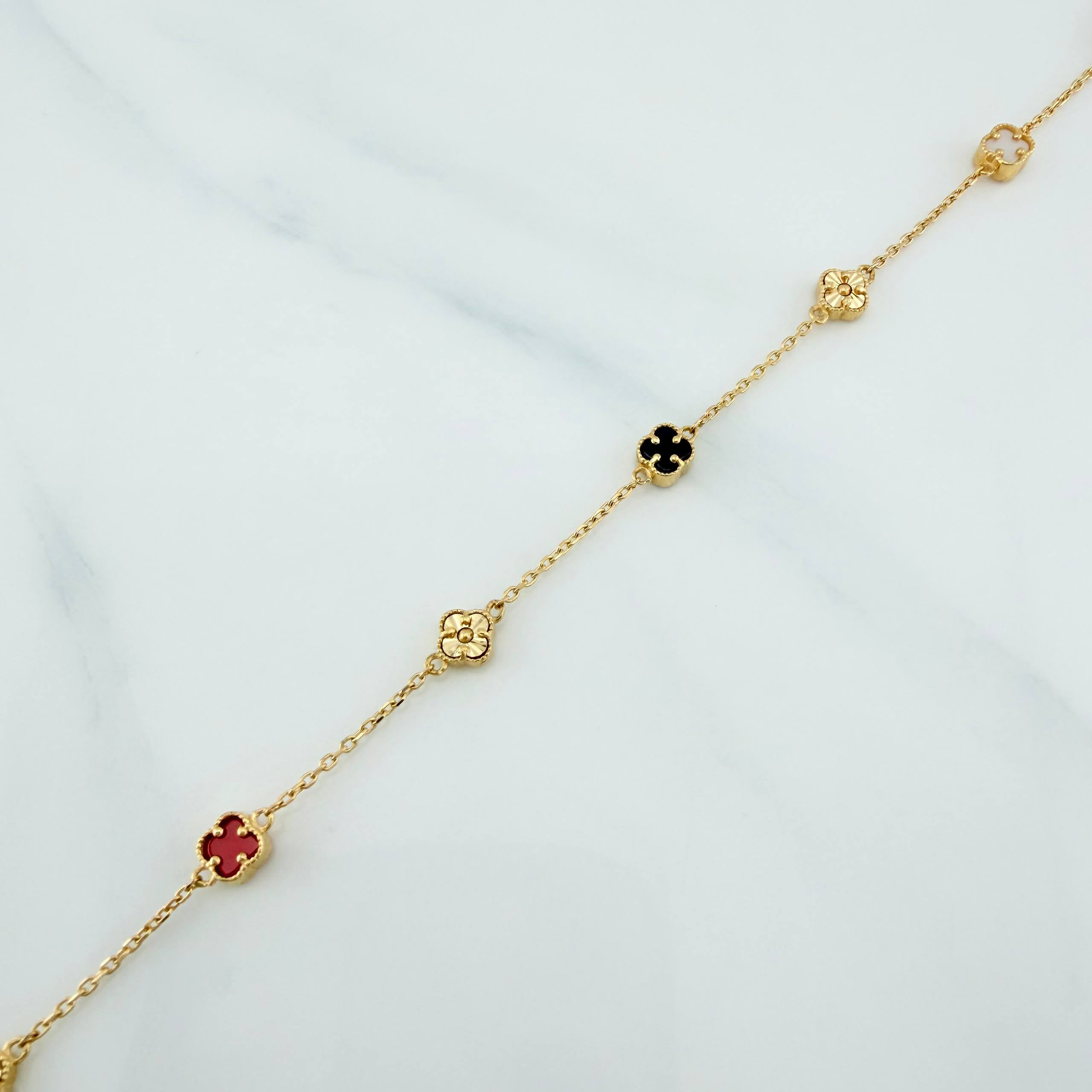 Pulso Trebol Aro Seguido 3.2 g / 8 1/4 in / 4.2 mm Oro Amarillo 18K