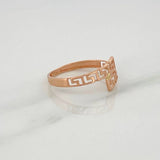 Tribal Crossed Ring 1.1 g / Size 7 1/4 18K Rose Gold