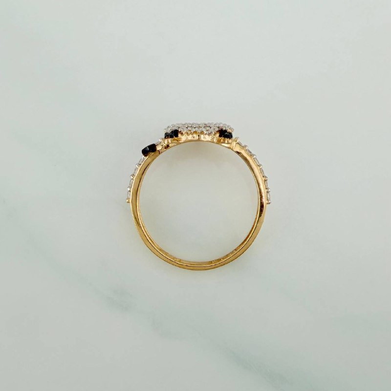 Anillo Corazon Devil 2.45gr / T5 1/4 / 3/4 in / Tres Oros 18K $