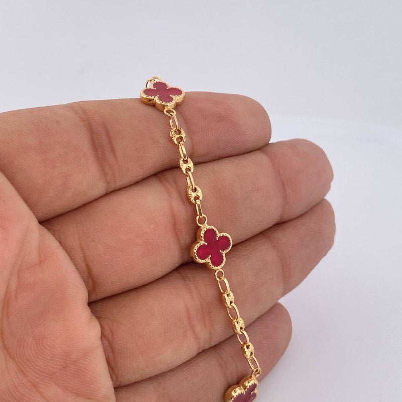 Bracelet Clover Gc 4gr / 7.1in / 18K Gold &