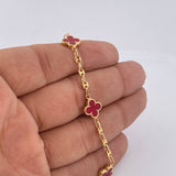 Bracelet Clover Gc 4gr / 7.1in / 18K Gold &
