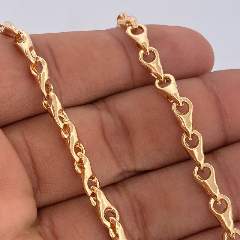 Cadena Rustica Espiga 9.7gr / 18 3/4 in / Oro Amarillo 18K &