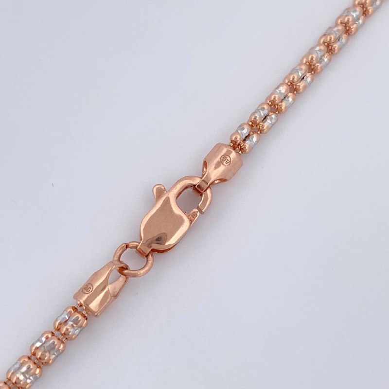 Ice Chain 12.5gr / 24in / Two Tones White Rose +4 14K Italy &