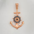 Pendant Anchor Movable Helm 2.45 g / 1 1/2 in Two Golds Black Rose 18K