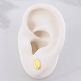 Virgin of Guadalupe Stud Earrings 0.7g / in / 8.35mm 18K Yellow Gold
