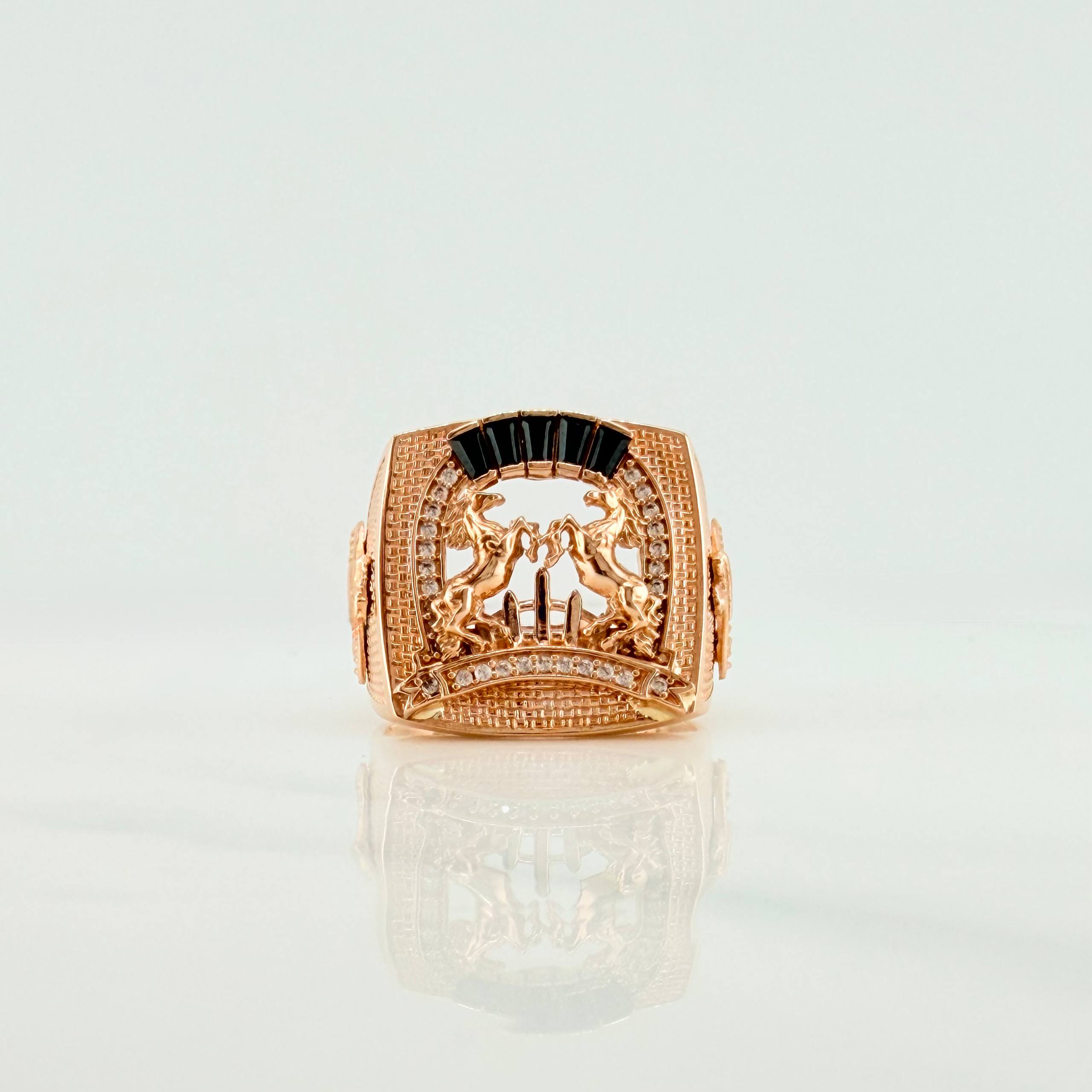 Horseshoe Ring Horses 9.05 g / T11 18K Rose Gold