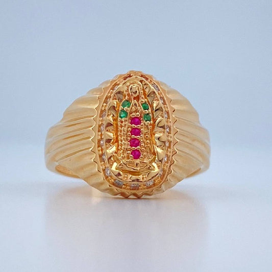 Virgin of Guadalupe Ring 4.65gr / Size 7 1/2 / 18K Gold