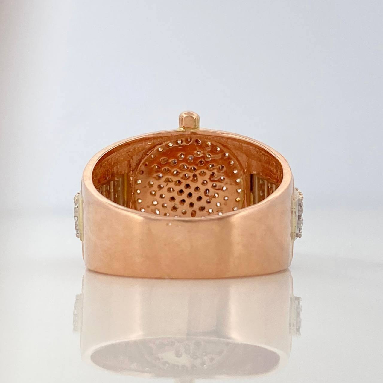 Anillo Corona 11.8 g / T10 1/2 Dos Oros Blanco Rosa 18K
