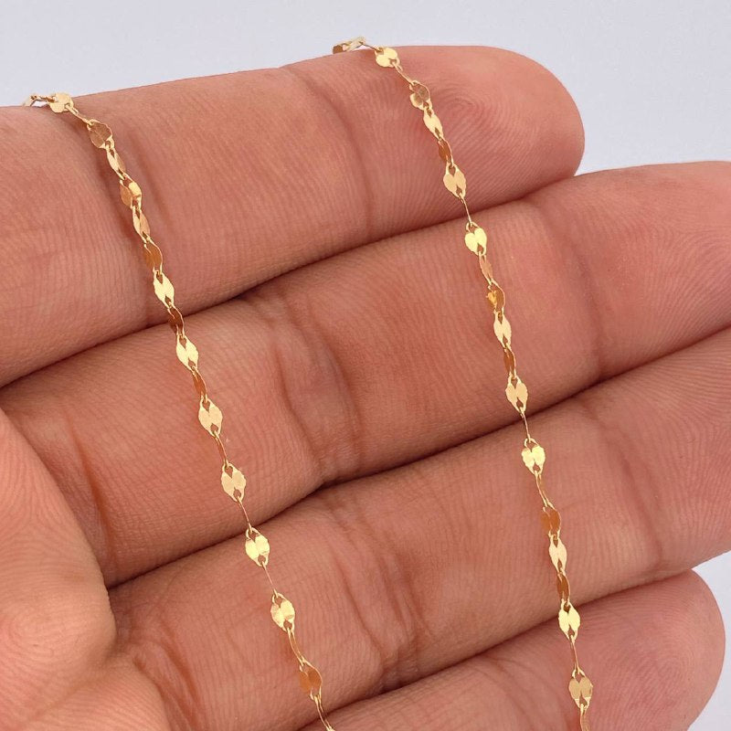 Mirror Flower Chain 1.1gr / 17.7in / 18K Gold +3 $