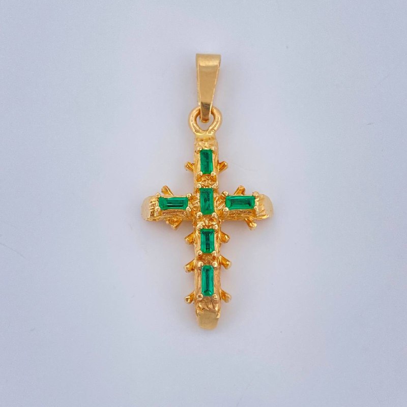 Baroque Cross Pendant 2.3gr / 1 1/4 in / 18K Gold